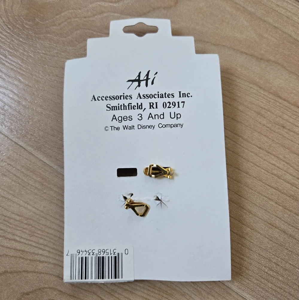 Vintage Y2K Disney Mickey Mouse kids clip on earrings, new in package